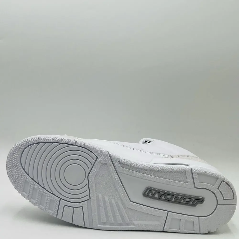 Nike Air Jordan 3 Retro White Silver Sneakers CT8532 111 Men Size 13 NEW